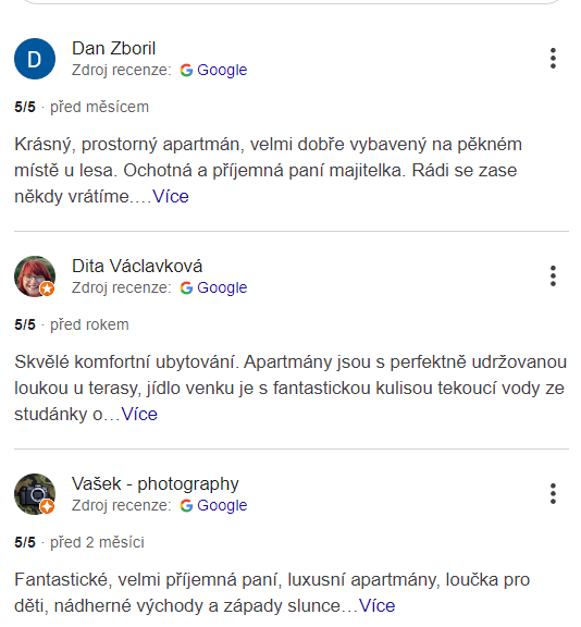 Recenze a hodnocení v Mapách Google