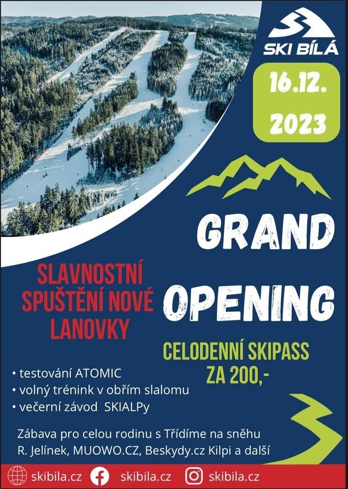 Sobota 16.prosince 2023 - GRAND OPENING NOVÉ LANOVKY